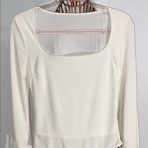 Damani Lux- Body suit- White- Slit Sleeves